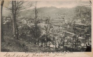 Vintage 1906 Postcard Panoramic View Bluefield West Virginia Photo