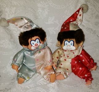 Vintage Corky Clown Monchichi Doll Plush California Stuffed Toys 80s Rare