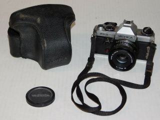 Vtg Yashica Fx - D Quartz Slr 35mm Film Camera Body W/ Ml 50mm 1:2 Lens Case Japan