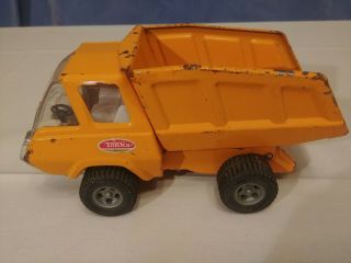 Vintage Orange Tonka Hoot N Hauler Mini 9 Inch Dump Truck Pickup Steel