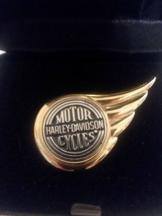 Harley Davidson Spirit Of The Road Pendant Gold Tone Gold Black