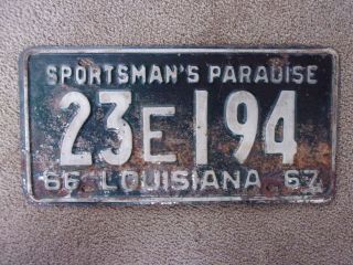 1966 Louisiana 1967 License Plate 23e194