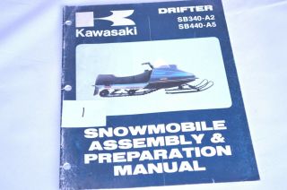 1981 Vintage Kawasaki Snowmobile Drifter 340,  440 Assembly And Prep.  Man.  (1)