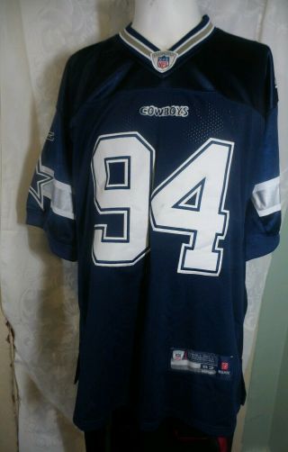 Nfl.  Cow Boy Dallas T.  Embroidery Blue Jersey 94 Demarcus Ware Size.  52