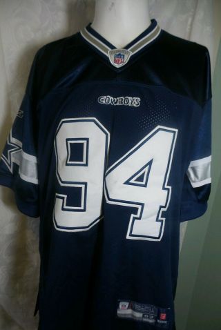 NFL.  COW BOY DALLAS T.  EMBROIDERY BLUE JERSEY 94 DEMARCUS WARE SIZE.  52 2