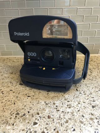 Polaroid 600 Instant Camera Blue With Handle No Film