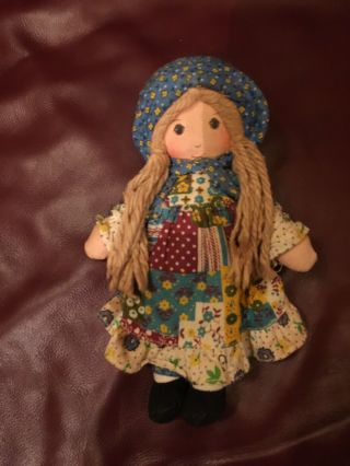 Vintage Small Holly Hobbie Rag Doll Knickerbocker Cloth Doll 9’