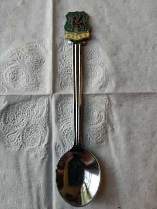 Vintage Souvenir Collectors Spoon Demi Tasse Wales Iop Rare Crest Old Antique