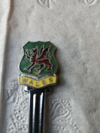 Vintage Souvenir Collectors Spoon Demi Tasse Wales IOP Rare Crest Old Antique 2