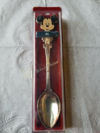 Vintage Souvenir Collector Spoon Demi Tasse Mikey Mouse Silver Plated Al Name