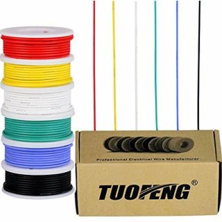 22awg Silicone Wire Kit - Gauge Flexible Wire - 6 Different Colored 26 Feet Tinned