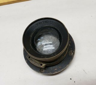Antique Brass Lens 5 In F 4 For Studio Portrait Camera W/ Aperture