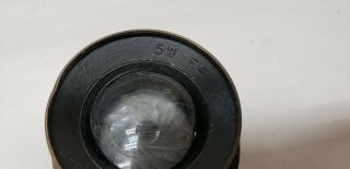 Antique Brass lens 5 in F 4 for studio portrait camera w/ aperture 3