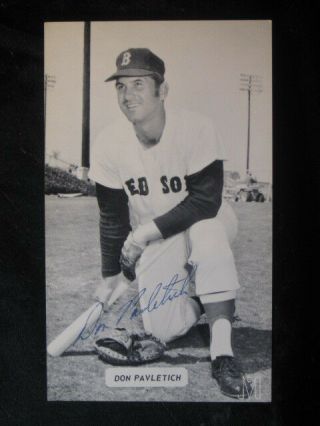 Don Pavletich Red Sox Autographed Signed Vintage 1960 