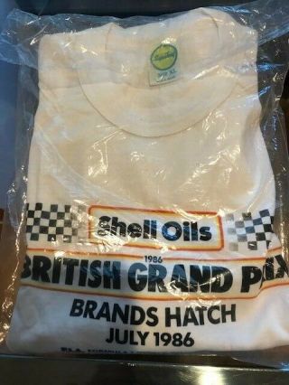 Vintage Shell Oils 1986 F1/grand Prix T Shirt Purchased At Silverstone/men 
