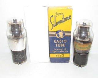Matched Pair - National Union Made 6v6g Amplifier Tubes.  Tv - 7 Test Strong.