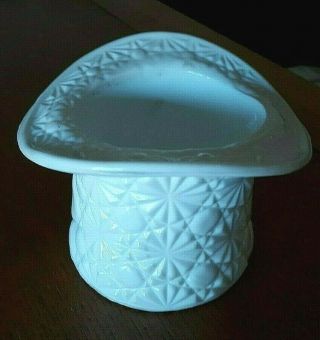 Vintage Fenton Milk Glass Top Hat Vase