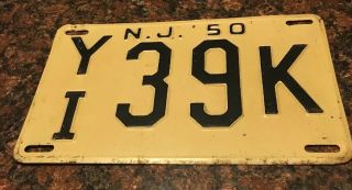 Vintage 1950 Jersey License Plate Yi 39 K