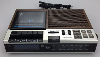Ge Clock Am/fm Radio Cassette Player Recorder Dual Alarm Vintage 1985 7 - 4956b
