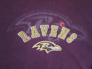 Vintage 1990 ' s Baltimore Ravens NFL Purple Men ' s XL Logo T - Shirt EUC 2