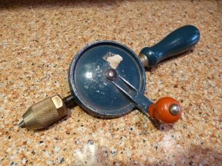 Blue Vintage Stanley Hand Crank Drill Made In Usa