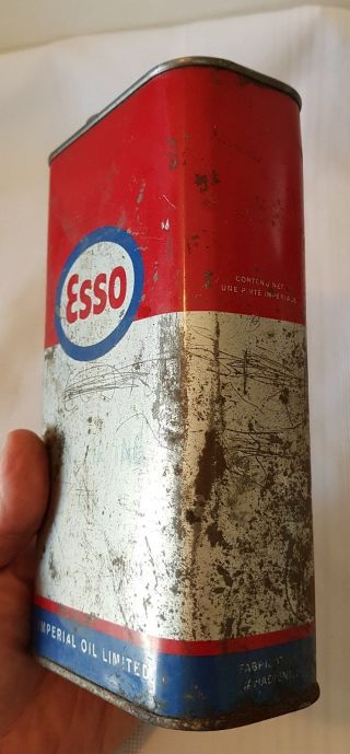 Vintage Esso 1 Quart Oil Tin “Always Look To Imperial for the Best” English/Fren 2