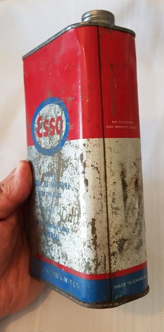 Vintage Esso 1 Quart Oil Tin “Always Look To Imperial for the Best” English/Fren 3