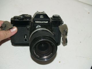 Nikon Nikkormat El - 35mm Camera With 86mm Lens - - Parts