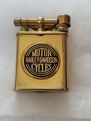 Vintage Harley Davidson Brass Lighter Non - Zippo Lift - Arm