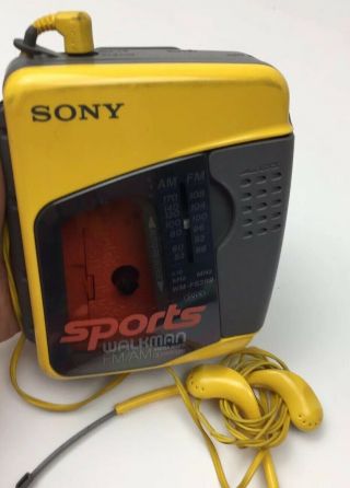 Yellow SONY WALKMAN SPORT Radio Cassette Dolby Mega Bass WM FS399 2