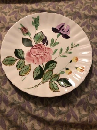 Vintage Blue Ridge Hand Painted 8 1/2 " Plate Southern Potteries Usa