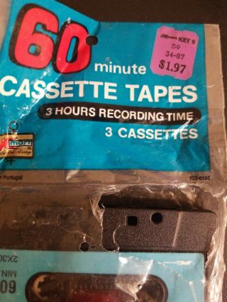 Vtg Blank Cassette Tapes Kmart Pack Of 3.  (t7)