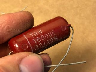 2 NOS Vintage Good - All.  22 uf 400v Capacitor Red Molded Guitar Amp Tone Caps 2