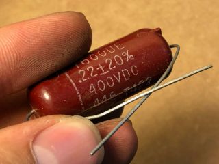 2 NOS Vintage Good - All.  22 uf 400v Capacitor Red Molded Guitar Amp Tone Caps 3