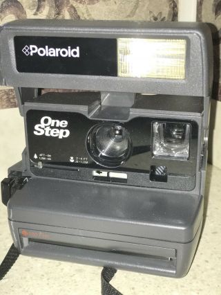 Vintage Poloroid 600 One Step Instant Film Camera W/ Strap Great