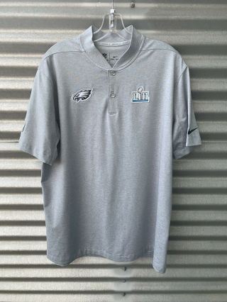 Nike Dri - Fit Philadelphia Eagles Bowl 52 Lii Authentic Polo Sideline Shirt