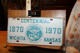 1970 Kansas License Plate Wichita Centennial 2nd Century 1870 Rust