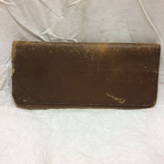 Vintage Leather Map & Car Booklet Holder Glove Box