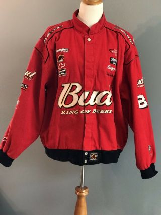 Chase Authentics Budweiser Nascar Red Racing Jacket 8 Dale Earnhardt Jr 2xl