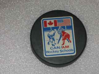 Can / Am Hockey Schools Puck Blank Back - Glue & Wood Residue On Back