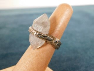 Vintage Handmade Ring Sterling Silver with Quartz Crystal Size 5 wicca 3