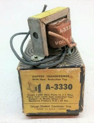 Stancor A - 3330 Tube Audio Output Transformer 2k Ohm To 3.  5 Ohm 5 Watts