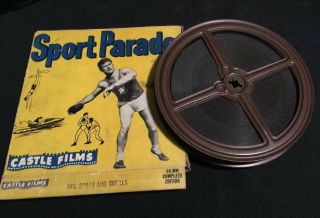 Vintage Castle Films B&w Spills And Thrills 340 16mm 7 " Metal Reel