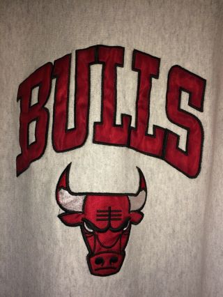 Vintage 90’s Legends Athletic Usa Chicago Bulls Sweatshirt Sz L Light Grey Red
