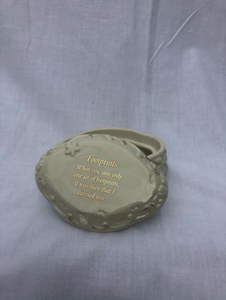 Oval Vintage Fine Porcelain Treasure Jewelry Case Box Gift Lenox Music Box