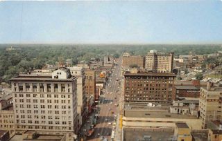 Flint Mi 1953 Aerial View Of Saginaw Street Looking North Vintage Michigan 569