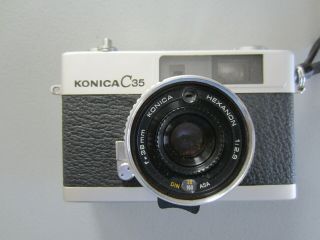 Vintage Konica C35 Automatic 35mm Film Camera Hexacon 38mm 1:2.  8 Rangefinder