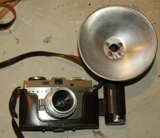 Argus C - Twenty / C20 Vintage Camera,  Flash Unit,  Partial Carry Case