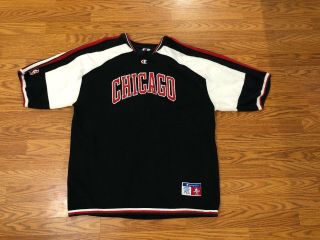 Vintage 90’s Chicago Bulls Authentic Warm Up Shooting Shirt By Champion Size Xl
