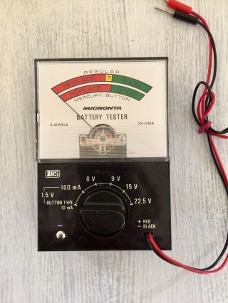 Vintage Micronta Battery Tester 22 - 030A 2 Jewels Radio Shack 2